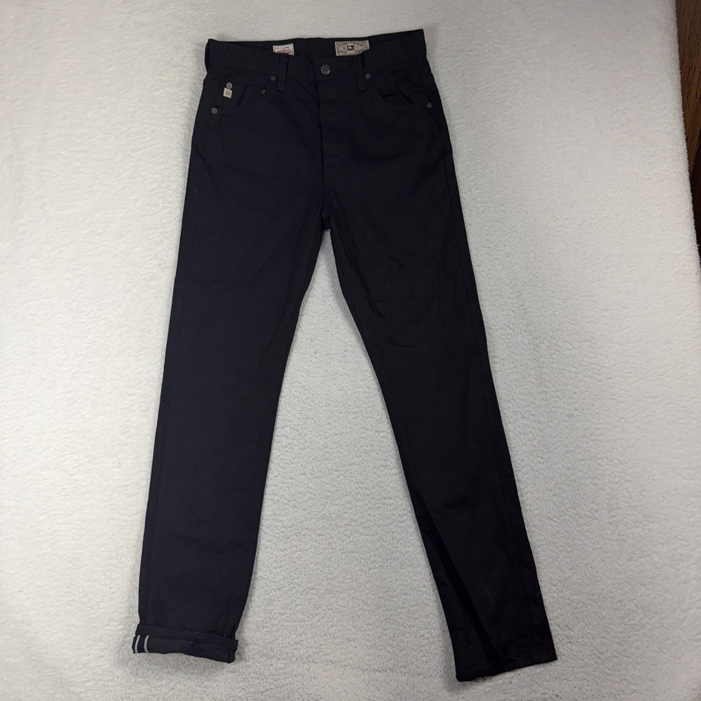 AG Adriano Goldschmied Jeans Men 28R (30x29) Black Kaihara Selvage Japan Denim